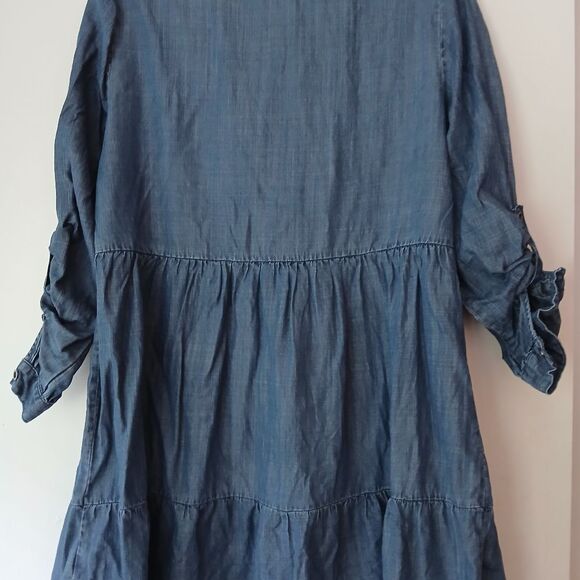 Velvet Heart 90s Chambray Denim Lightweight Button-Up Fit & Flare Dress- XS - Picture 6 of 7